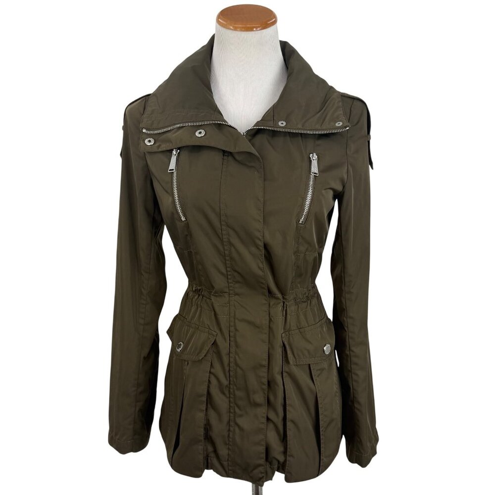 BCBGeneration Utility Military Anorak Parka Jacket Olive Green Gorpcore Armycore - Picture 2 of 16